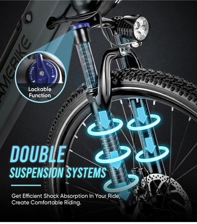 SAMEBIKE 27.5" E-Bike, Elektrofahrrad E-Bike Herren Damen mit 540Wh Akku, Bis zu 100KM, 250W Motor, E-Fahrrad mit 7-Gang-Getriebe, Pedelec Citybike EBike für Trekking RSA01 Men