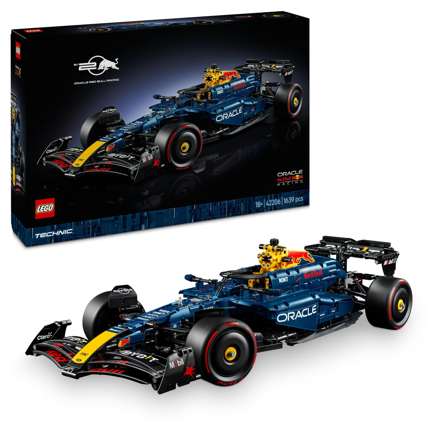 LEGO Technic Oracle Red Bull Racing RB20 F1 Car Model Kit - Collectible Formula 1 Building Set with 1:8 Scale V6 Engine, Gear Box, Steering & DRS - Gift Idea for Adult & Teenage Racing Fans - 42206