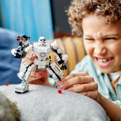 LEGO 75370 Star Wars Sturmtruppler Mech Set, Baubares Actionfigur-Modell mit Gelenkteilen, Minifiguren-Cockpit und großem Stud-Shooter, Sammelspielzeug für Kinder ab 6 Jahren