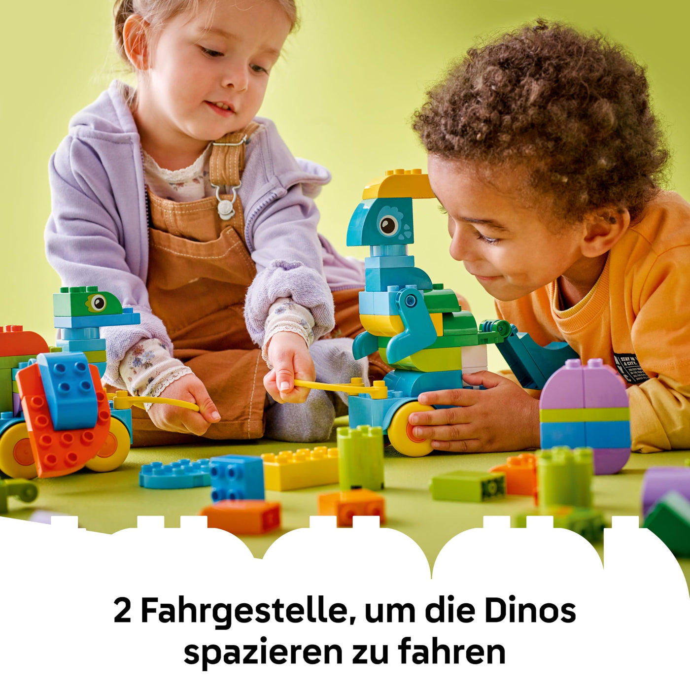 LEGO DUPLO Dinos auf Rädern 3-in-1-Set - Lernspielzeug für Jungen & Mädchen ab 3 Jahren - Diplodocus und T. Rex, Triceratops & Stegosaurus oder Pteranodon & Parasaurolophus Dinosaurier Figuren - 10451