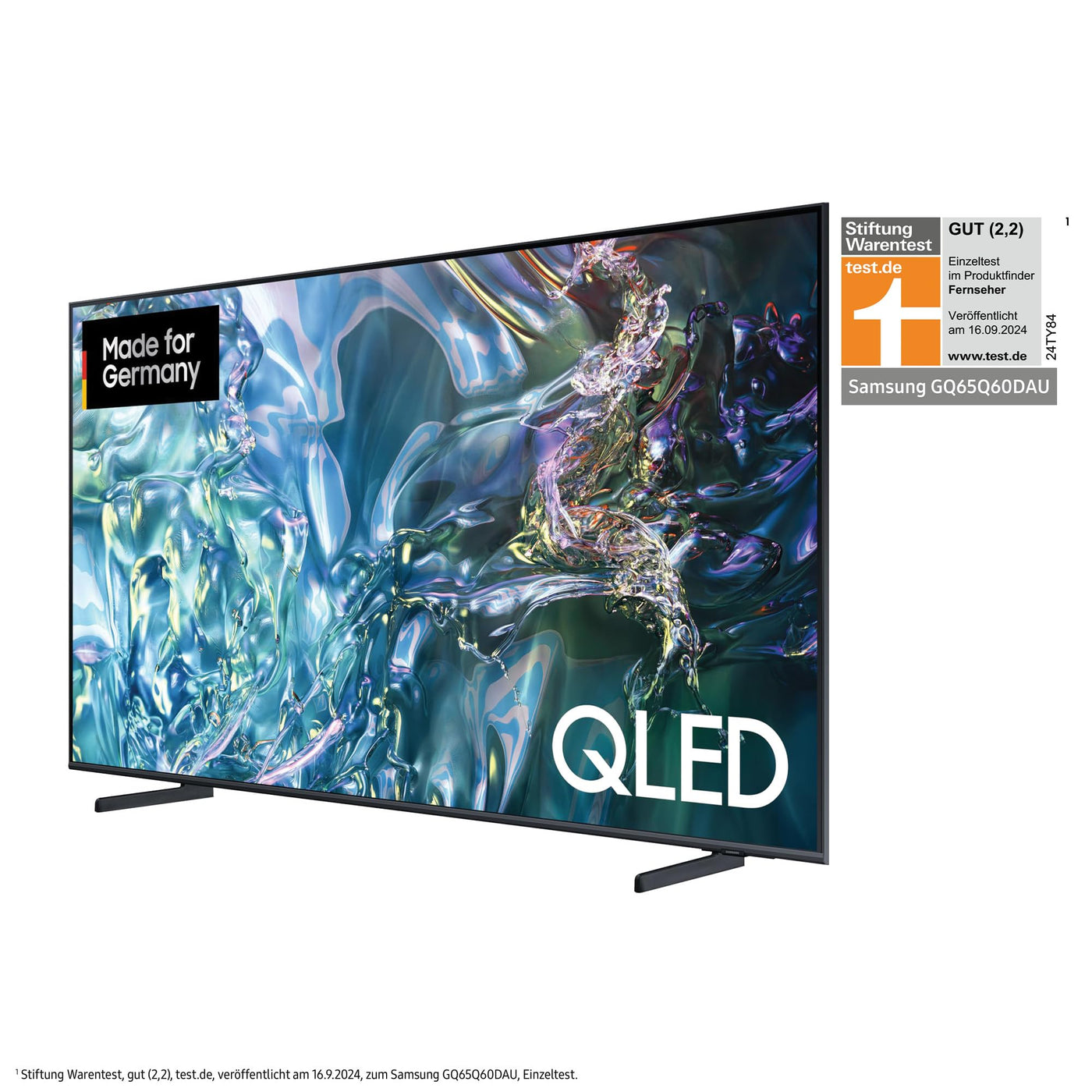 Samsung QLED Q60D Fernseher 65 Zoll, TV mit Quantum Prozessor Lite 4K, 100% Farbvolumen, 4K Upscaling, Tizen OS, Smart TV, GQ65Q60DAUXZG, Deutsches Modell [2024]