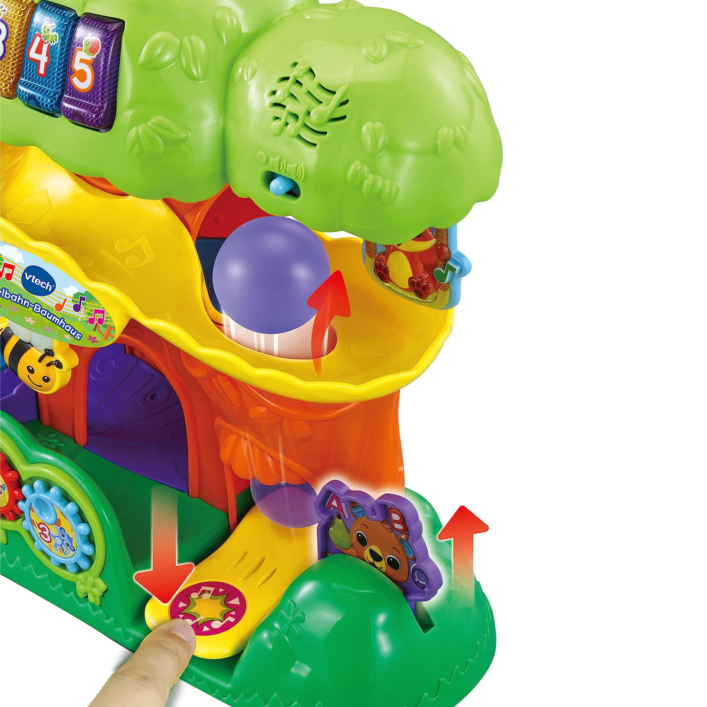 Vtech Baby Kugelbahn-Baumhaus – Interaktive Kugelbahn mit Leuchttasten, Tieren und spannenden Elementen – Für Kinder von 12-36 Monaten