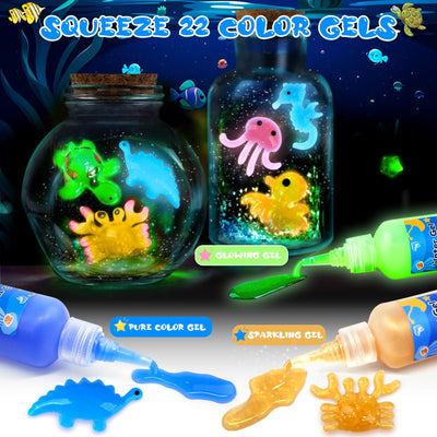 Dreamon Magic Water Gel Toy Kit, DIY 3D Magisches Wassergel-Spielzeug, Aqua Gelz Set mit 22 Farben & 16 Formen, Kreatives Spielzeug Geschenk für Kinder ab 3+, Jungen und Mädchen