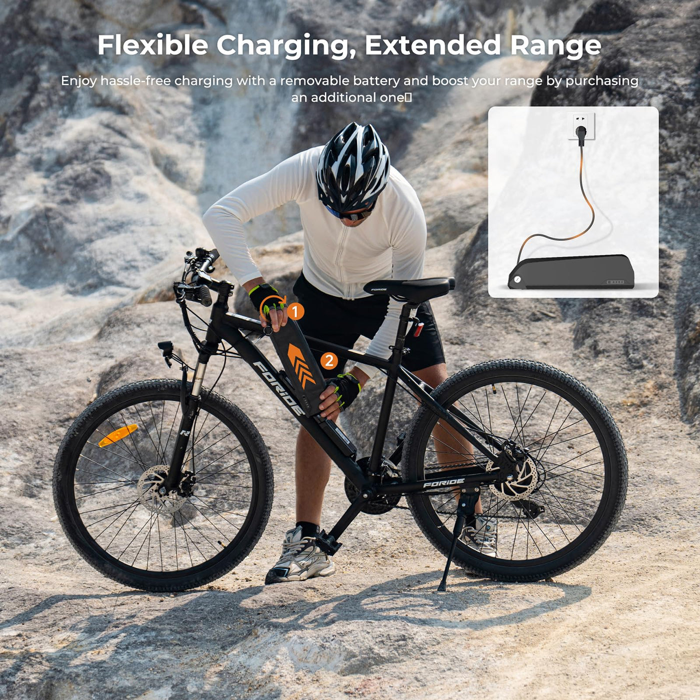 Foride Xtremer 1 29'' E-Bike für Erwachsene，21 Gang Elektrofahrrad mit Austauschbarem 36V 13Ah Akku, und 100km Reichweite E Bike Herren Damen für Städtische Pendler und Fahrten im Freien (Zoll, 29)