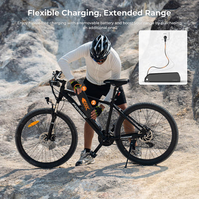 Foride Xtremer 1 29'' E-Bike für Erwachsene，21 Gang Elektrofahrrad mit Austauschbarem 36V 13Ah Akku, und 100km Reichweite E Bike Herren Damen für Städtische Pendler und Fahrten im Freien (Zoll, 29)