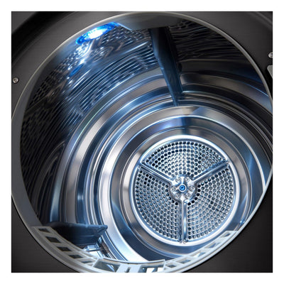 LG RT80V9B, Klasse A+++,Trockner 8 kg, Wärmepumpentrockner mit Kurzprogramm, Trockensensor, Trommelmaterial aus Edelstahl, 60 x 69 x 85 cm ꟷ Schwarz