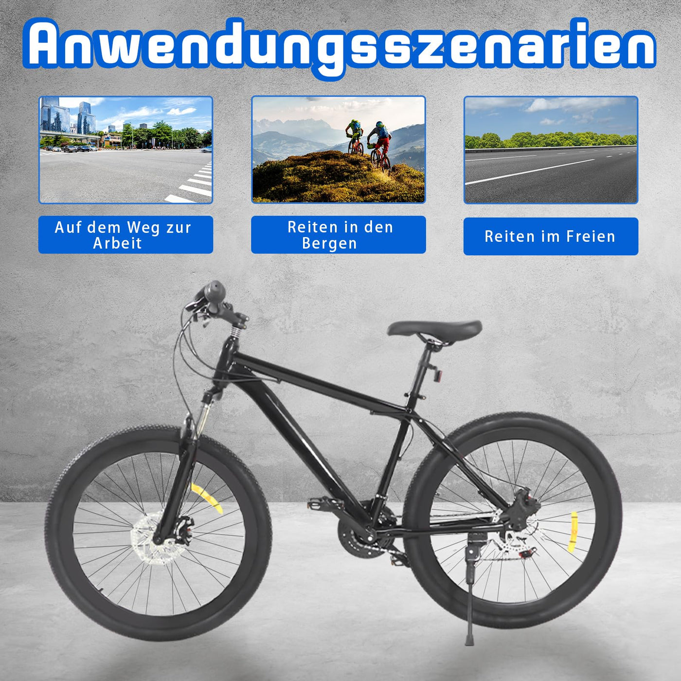 Chynalys Mountainbike 26 Zoll Premium Mountainbike 21 Gang Schaltung, Doppelscheibenbremse Fahrrad Herren Bike für alle Arten von Straßen, MTB Fahrrad für Mädchen Jungen Herren und Damen.