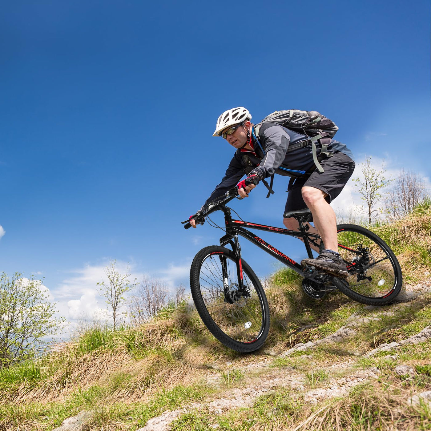 Ktaxon Mountainbike 27,5 Zoll Herren & Damen Mountainbike 21-Gang Erwachsenenfahrräder, Doppelscheibenbremse, Federgabel, Rahmen aus Kohlenstoffstahl (Schwarz)