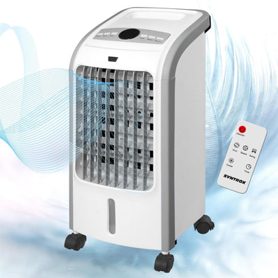 Syntrox Klimagerät Mobil Stormy | Luftkühler mit Wasser | Verdunstungskühler, Lufterfrischer, inklusive Fernbedienung und Timer, schnelle Kühlung