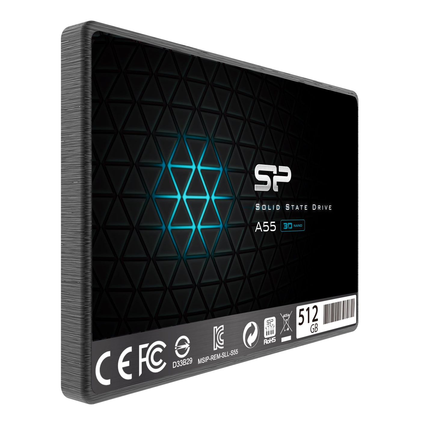 Silicon Power SSD 512GB 3D NAND A55 SLC Cache Performance Boost 2,5 Zoll SATA III 7mm (0,28") Interne SSD, Festkörper-Laufwerk