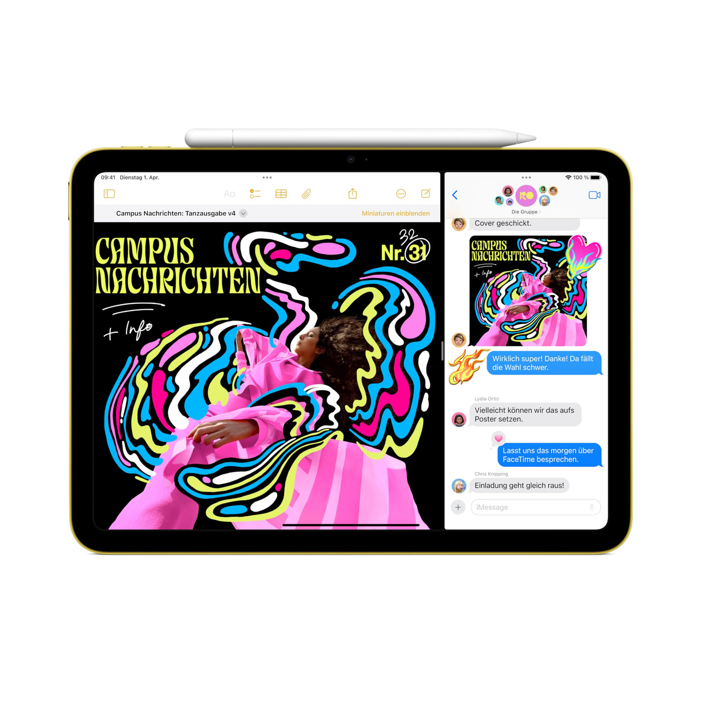 Apple iPad mit A16 Chip: 11" Liquid Retina Display, 128 GB, WLAN 6, 12 MP Front /12 MP Rückkamera, Touch ID, Batterie für den ganzen Tag – Silber