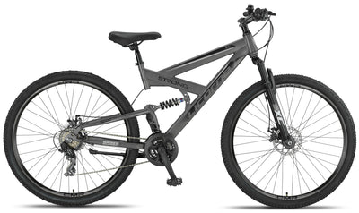 Licorne Bike Strong 2D Premium Mountainbike in 26, 27.5 und 29 Zoll Fahrrad für Jungen Mädchen Damen und Herren Scheibenbremse vorne und hinten 21 Gang Schaltung Vollfederung (29 Zoll, Anthrazit)