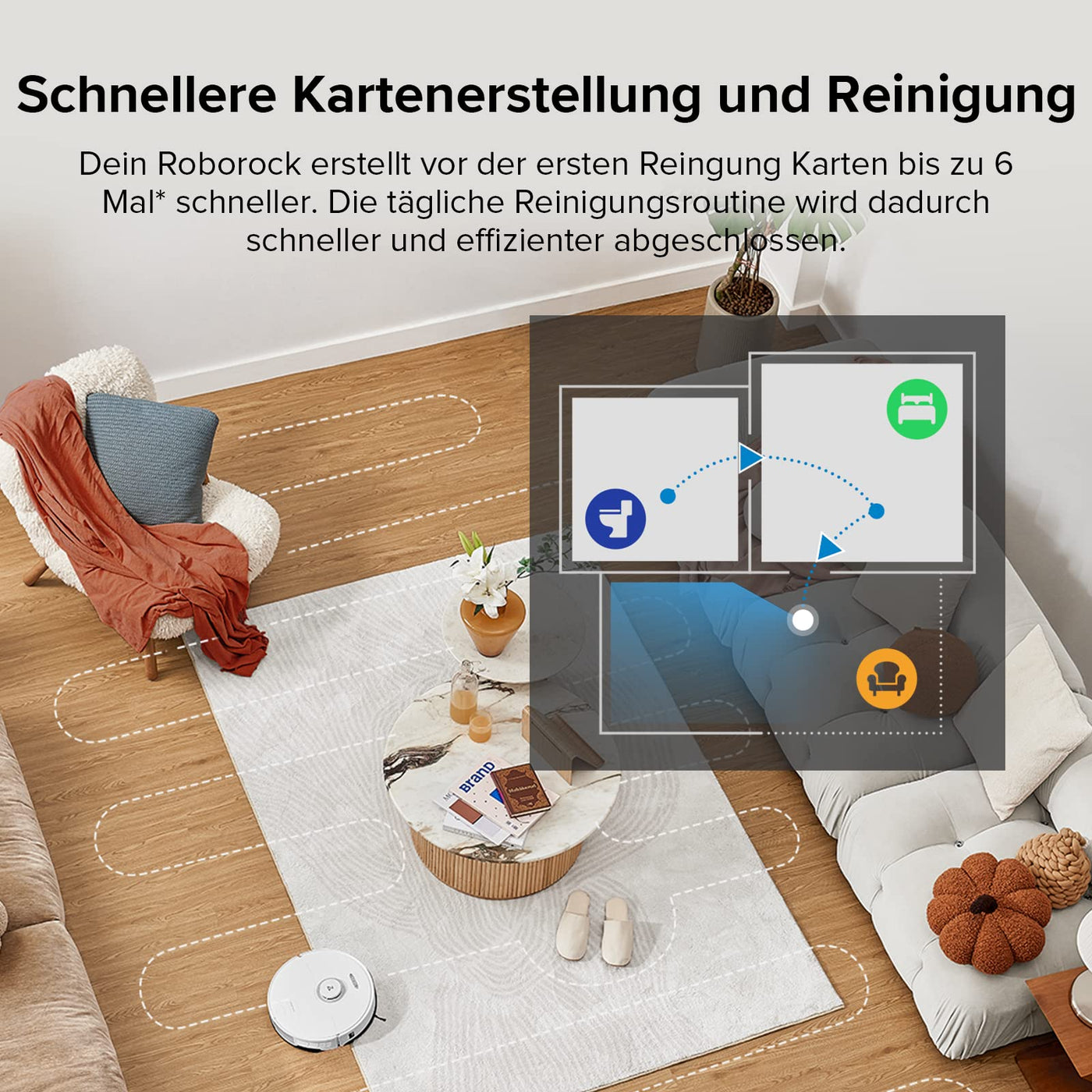 roborock S8 Saugroboter mit Doppelbürste & 6000Pa & 3D strukturierte leichte Hindernisvermeidung Staubsauger Roboter Kompatibel mit Alexa für Tierhaare (Upgrade S7)