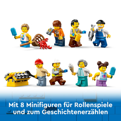 LEGO City Hafen mit Frachtschiff, Bauspielzeug für Jungen und Mädchen ab 8 Jahren, Geschenkidee für Kinder, Containerkran, Schiff-Spielzeug und 8 Minifiguren 60422