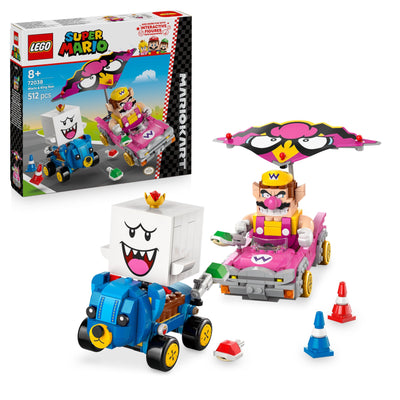 LEGO Super Mario: Mario Kart - Wario & König Buu Huu - Interaktives Spielzeug mit 2 Autos und 2 Figuren zum Spielen und Ausstellen - Gaming Geschenk für Jungen und Mädchen ab 8 Jahren - 72038