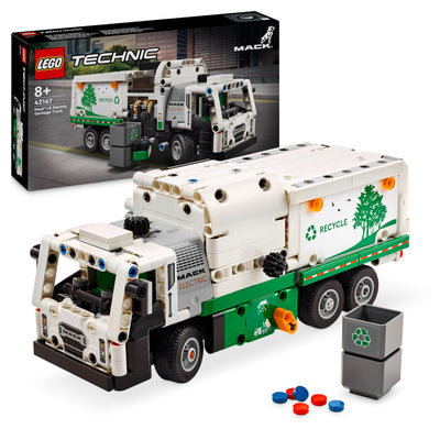 LEGO Technic Mack LR Electric Müllwagen, Müllauto-Modell für Recycling-Rollenspiele, Baubares LKW-Spielzeug für Kinder, Auto-Geschenk für Jungs und Mädchen ab 8 Jahren, die Fahrzeuge lieben 42167