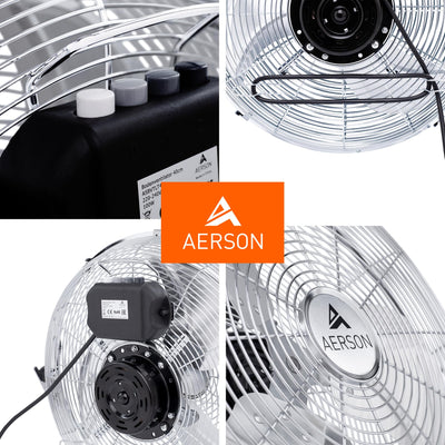 TRESKO AERSON Bodenventilator 50cm | Windmaschine mit 3-Leistungsstufen 120W | Standventilator | hoher Luftdurchsatz | robuste Metallausführung | Neigungswinkel ca. 110 Grad