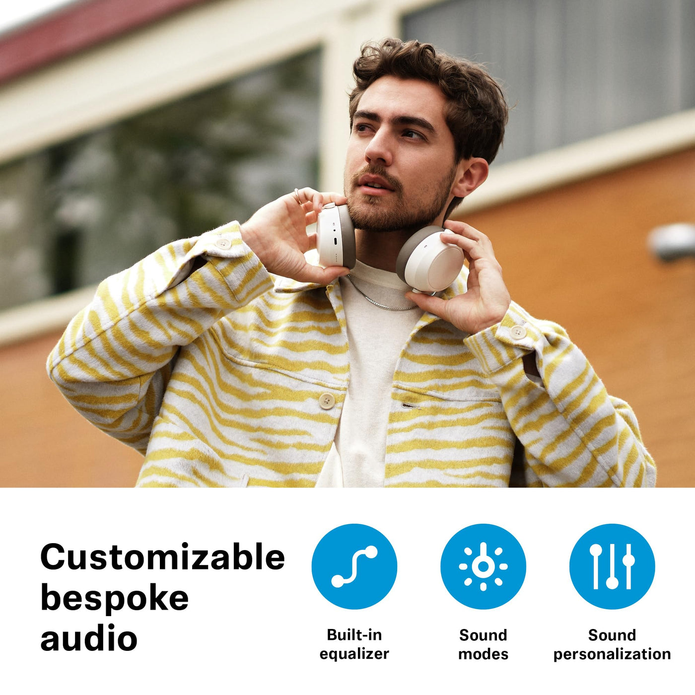Sennheiser MOMENTUM 4 Wireless Kopfhörer mit Bluetooth - mit adaptiver Geräuschunterdrückung für kristallklare Anrufe - 60 Stunden Akkulaufzeit - anpassbarer Klang, leicht und faltbar - Weiß