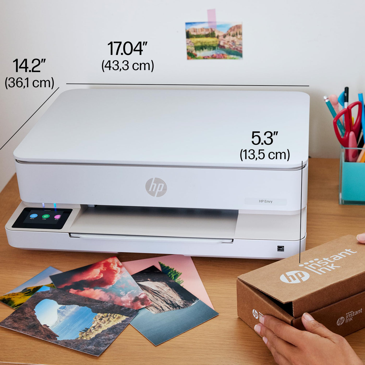 HP ENVY 6120e , Multifunktionsdrucker, 3 Monate gratis drucken mit HP Instant Ink inklusive, Drucken, Kopieren, Scannen, Mobiler Faxversand, Wi-Fi, Beidseitiger Druck