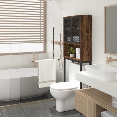 Mudmasa Toilettenregal Regal über Waschmaschine Toiletten Regal Waschmaschinen überbauregal Badezimmer WC Regal Badregal Holz Metallgestell Platzparende Vintage Stabiler