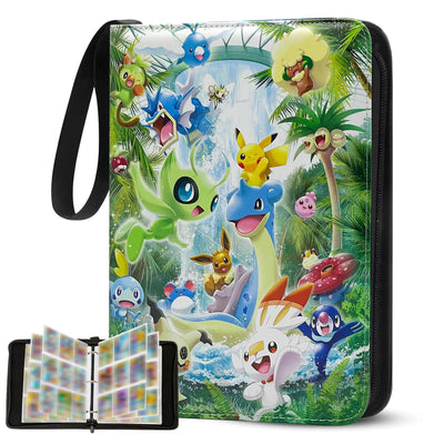 Sammelalbum für Karten, 50 Seiten 900 Karten Kapazität, Sammelkarten Album, Sammelmappe Karten Ordner Heft, Tragbar Reißverschlüsse Karten Halter, Geschenke für Sammler und Kinder