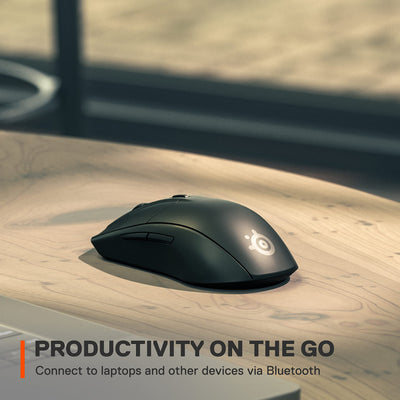 SteelSeries Rival 3 Wireless - Wireless Gaming-Maus - Über 400 Stunden Akkulaufzeit - Dual Wireless 2.4 GHz und Bluetooth 5.0 - 60 Millionen Klicks, Schwarz