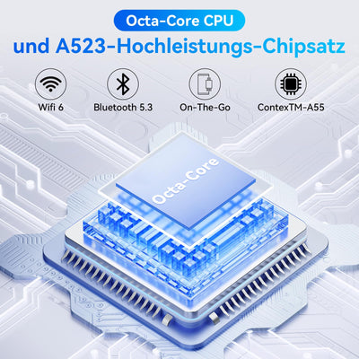 MUISOO Android 14 Tablet, Octa-Core 10 Zoll, 10 GB + 64 GB (erweiterbar auf 1 TB), Android Tablet mit Bluetooth 5.3, WiFi 6, Dual-Kamera, 5 MP + 8 MP, Face ID, 4G Wireless Dongle (Weiß)