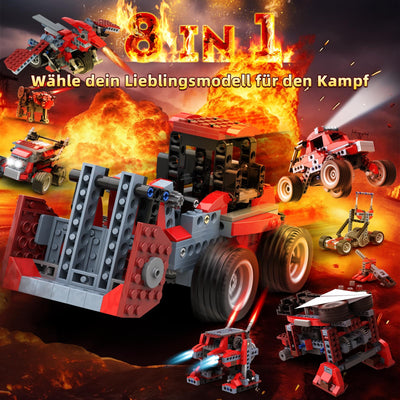 Apitor Robot B: 8-in-1 Action-Roboterbausatz, Mint-Spielzeug für Kinder, Elektrischer Motor für Wettrennen, Jungen 6-12 Jahre (240 Teile)