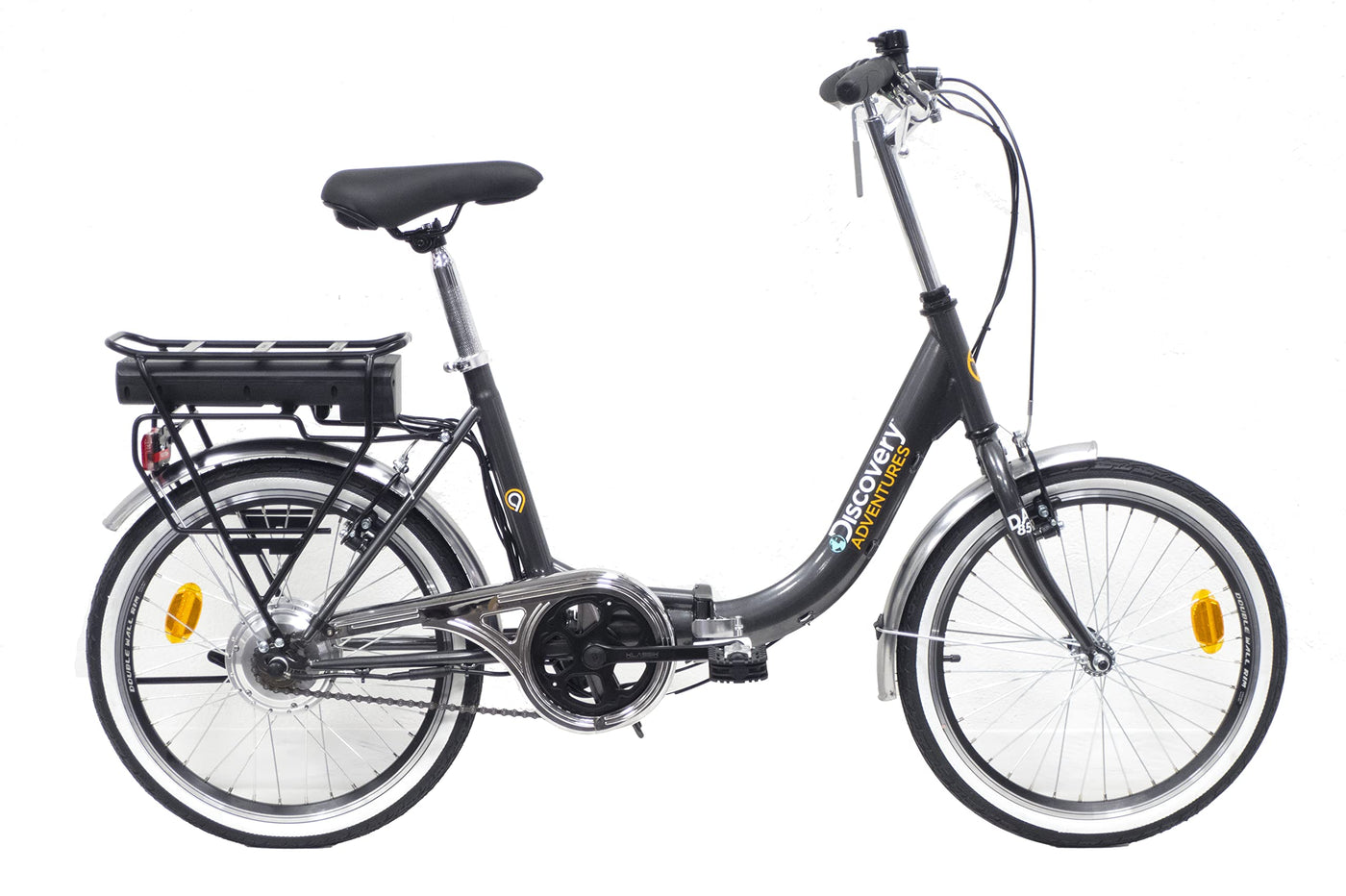 Denver Discovery Unisex – Erwachsene E1000 Rückwärtsmotor 24 V Elektrofahrrad Klapprad 20 Zoll Farbe Schwarz oder Anthrazitgrau, Dunkelgrau Metallic
