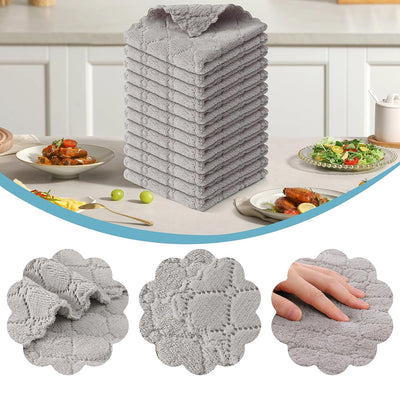 Moosfor Reinigungstücher Mikrofasertücher Waschbar Putzlappen Mikrofaser Weiche Fusselfrei Geschirrtücher Lappen Küchentücher, 12 Stück, 25x25 cm, Grau
