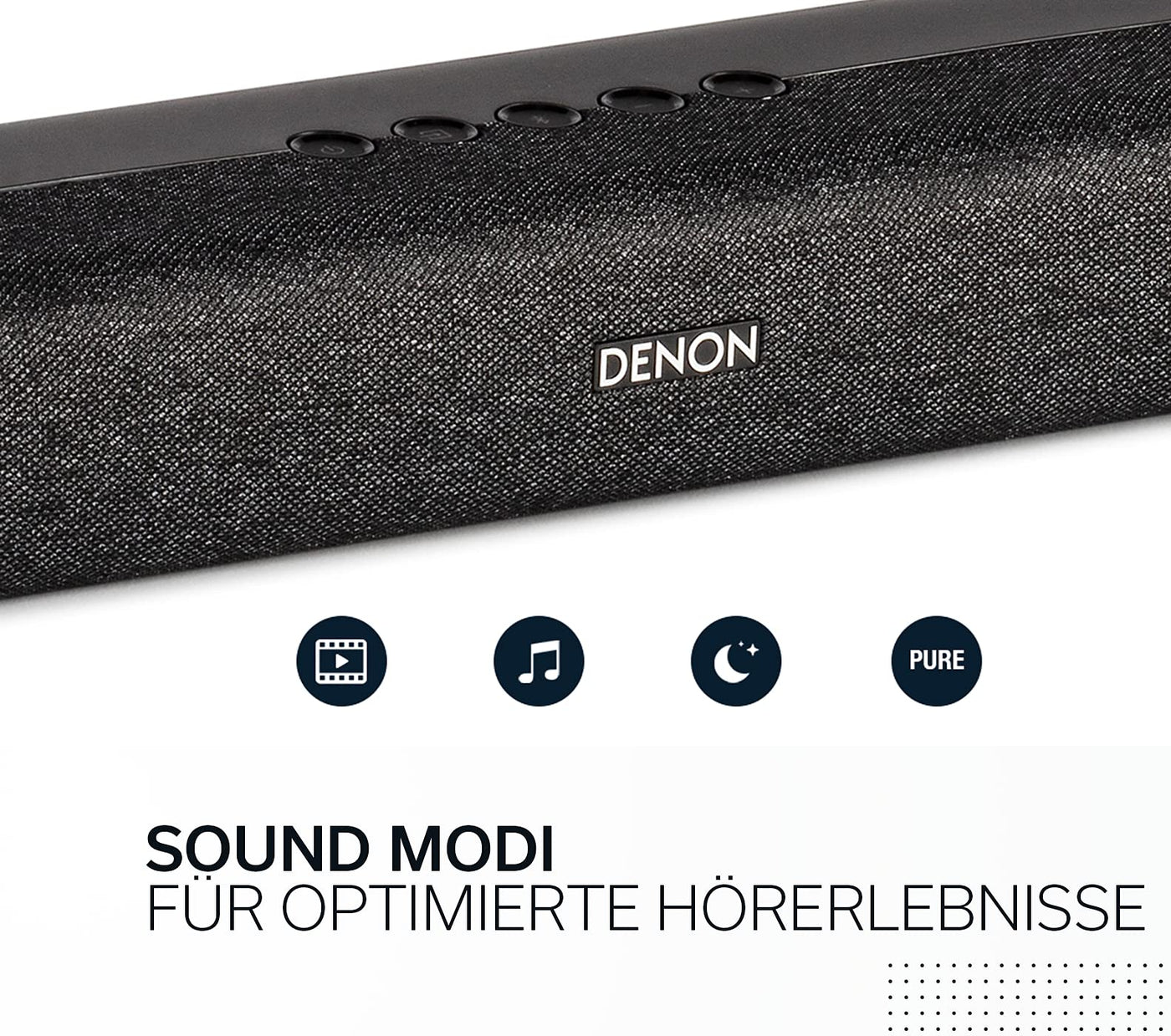 Denon DHT-S416 hochwertige 2.1 TV Soundbar mit kabellosem Subwoofer, Google Chromecast integriert, WLAN, Bluetooth, Dolby Digital, HDMI ARC, optischer Eingang, Black