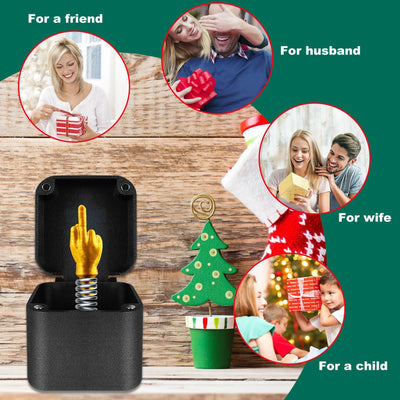 Mittelfinger in Einer Box,Mittelfinger in Der Box Surprise Gift Box,Mittelfinger Prank Geschenk,Lustiger Streich,Nervige Geschenkbox Mittelfinger,Weihnachtsdekoration Neuartige Prank Gifts