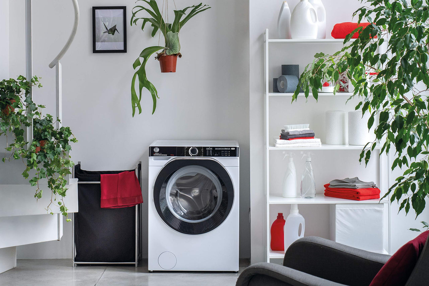 Hoover H-WASH 500 PRO HWP 610AMBC Waschmaschine / 10kg / 1600 U/Min. / Eco-Power Inverter Motor/Auto Care Programm/ActiveSteam Dampffunktion/Mengenautomatik Plus/WLAN