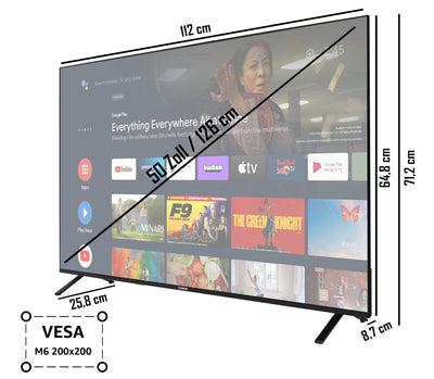 Telefunken Android TV 50 Zoll Fernseher (4K UHD Smart TV, HDR Dolby Vision, Triple-Tuner, Dolby Atmos) XU50AN751S