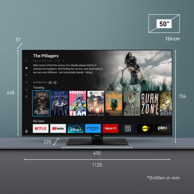 Panasonic TB-50W61AEZ, W61 Serie, 50 Zoll, 4K Ultra HD LED Smart TV, 2025, TiVo, Dolby Vision & Atmos, Game Mode Plus, Alexa & Google Sprachsteuerung, Schwarz