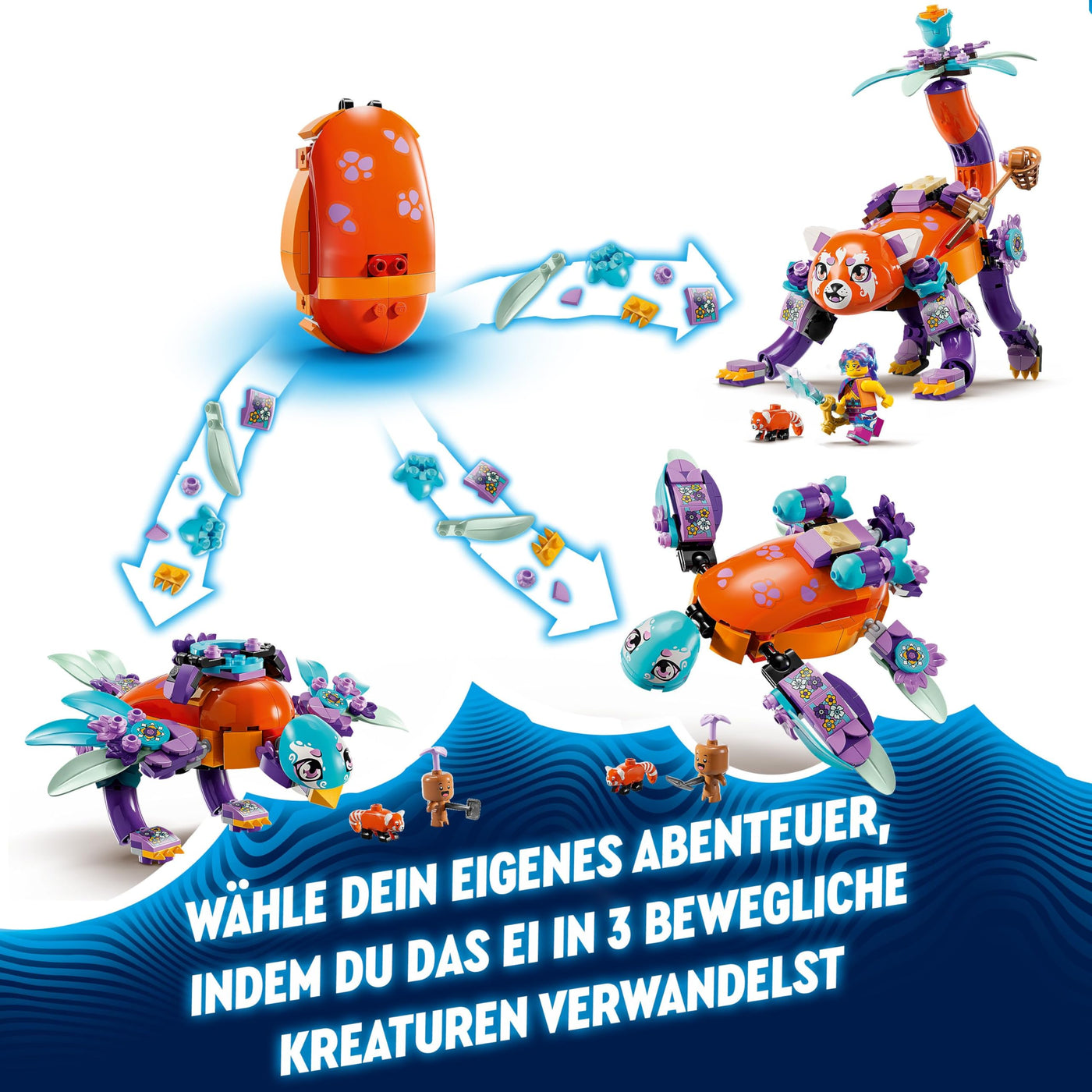 LEGO DREAMZzz 3-in-1 Izzies Traumtiere, magisches Ei mit den Minifiguren Izzy und Dizzy und Tierfiguren, Fantasy-Spielset, Geschenk für Mädchen und Jungen ab 8 Jahren 71481