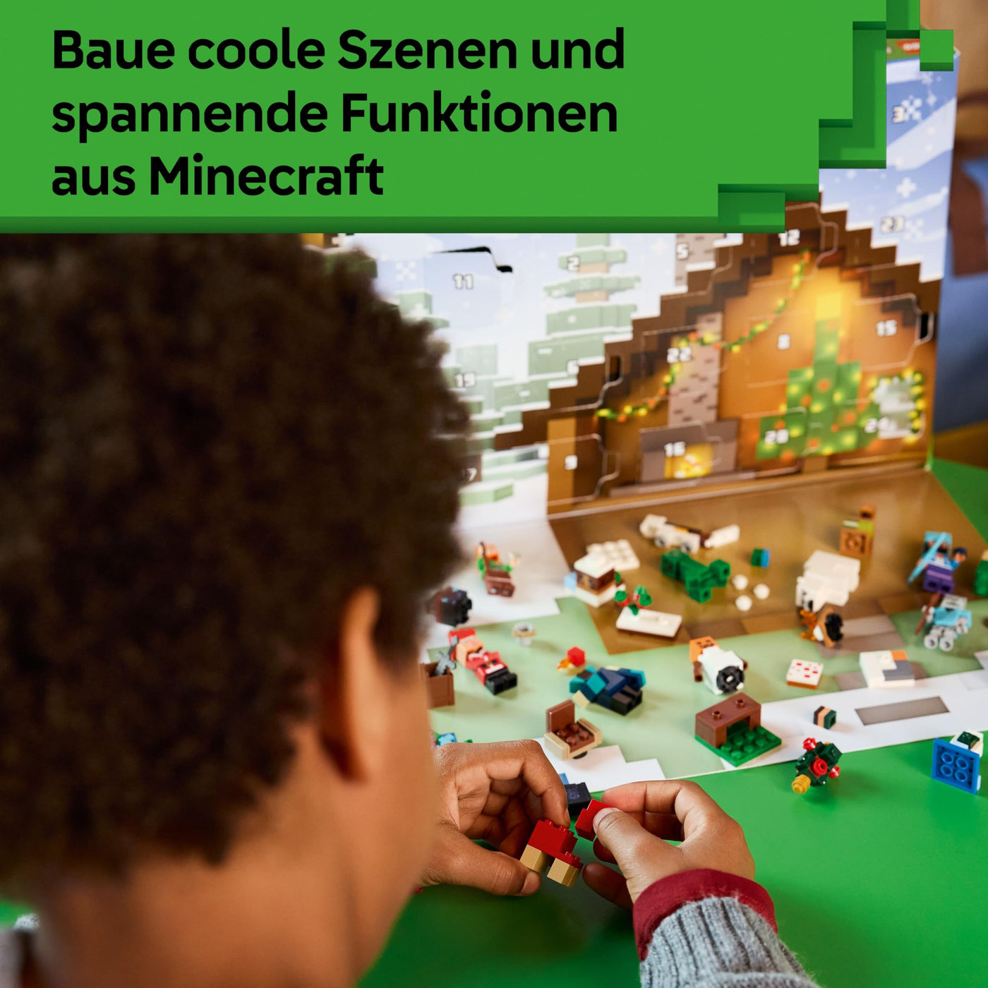 LEGO Minecraft Adventskalender 2025 - Weihnachten Spielzeug für Jungen & Mädchen ab 7 Jahren - 24 Überraschungen inkl. Minifiguren & Mini-Modellen - Kinder Spielset - Gaming Geschenk zum Advent 21280