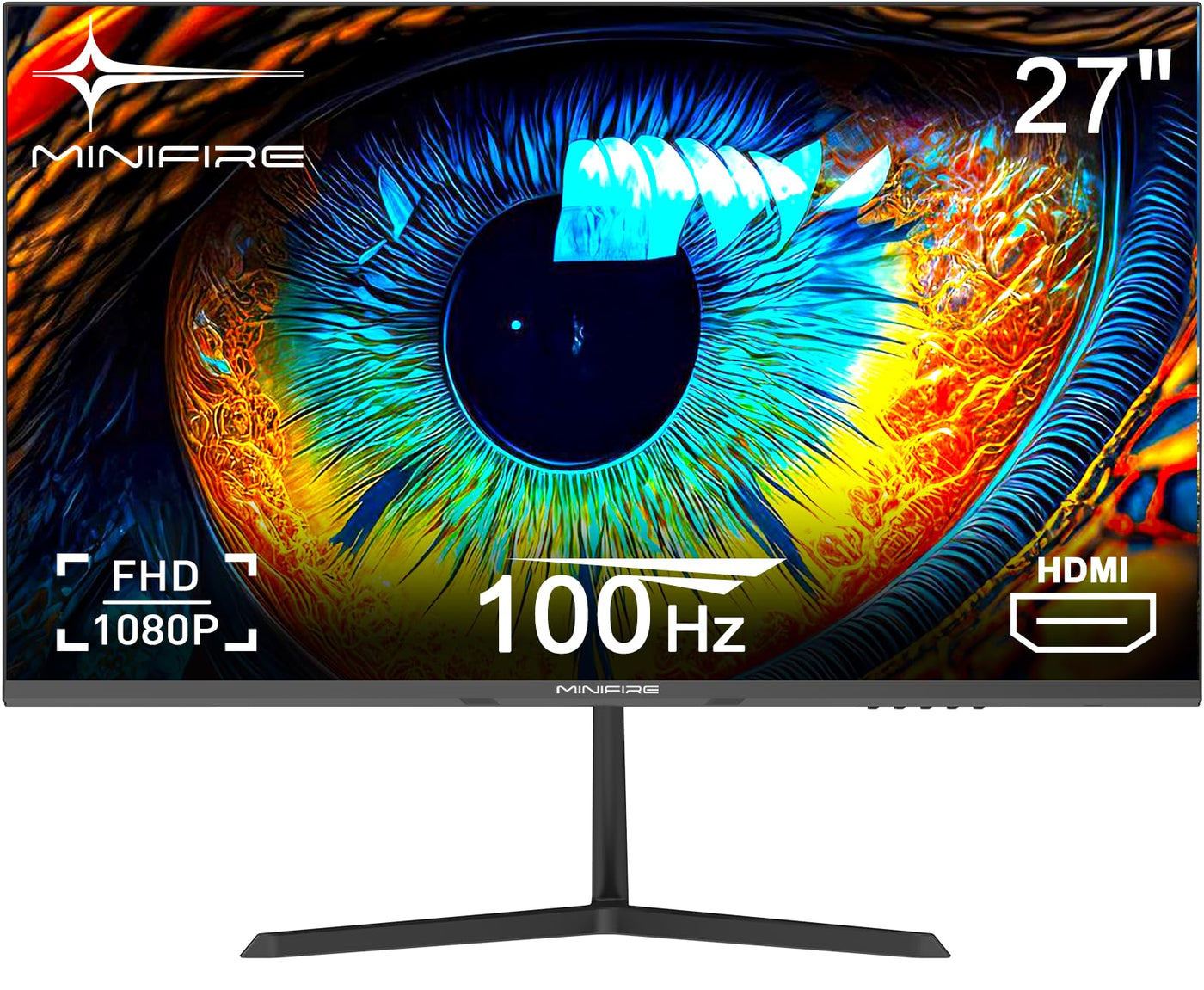 Minifire 27 Zoll Monitor, 100 Hz, Anti-Flicker, Full HD, 1080p Monitor PC Bildschirm mit HDMI Ports (MF27X3AL HDMI-Kabel im Lieferumfang enthalten)