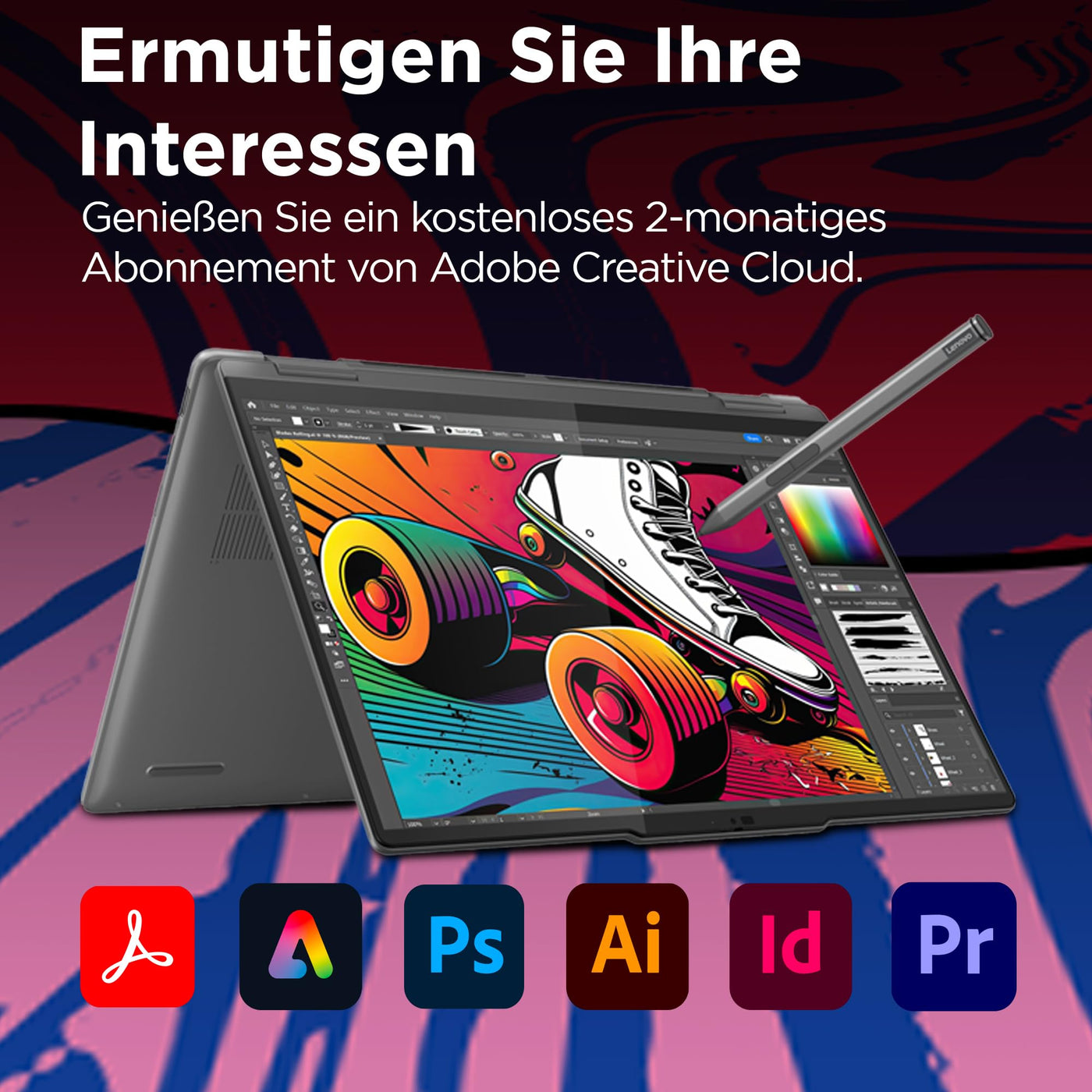 Lenovo Yoga 7 Convertible Laptop | 14" WUXGA OLED Display | AMD Ryzen 5 8640HS | 16GB RAM | 512GB SSD | AMD Radeon Grafik | Windows 11 Home | QWERTZ | grau | 3 Monate Premium Care