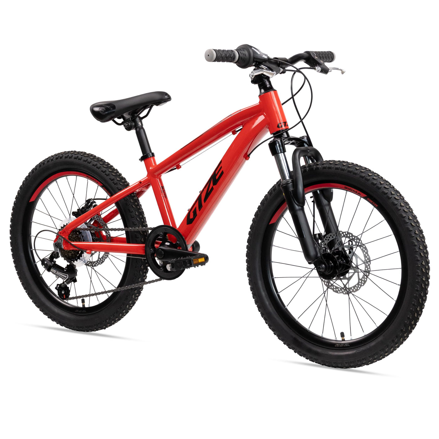 Goetze Sigma 20 x 2.10 Zoll Kinderfahrrad | MTB Hardtail | 6-Gang Kettenschaltung mit Drehgriff | Mechanische Scheibenbremsen | Aluminiumrahmen 11" | Federgabel | ab 115 cm Körpergröße