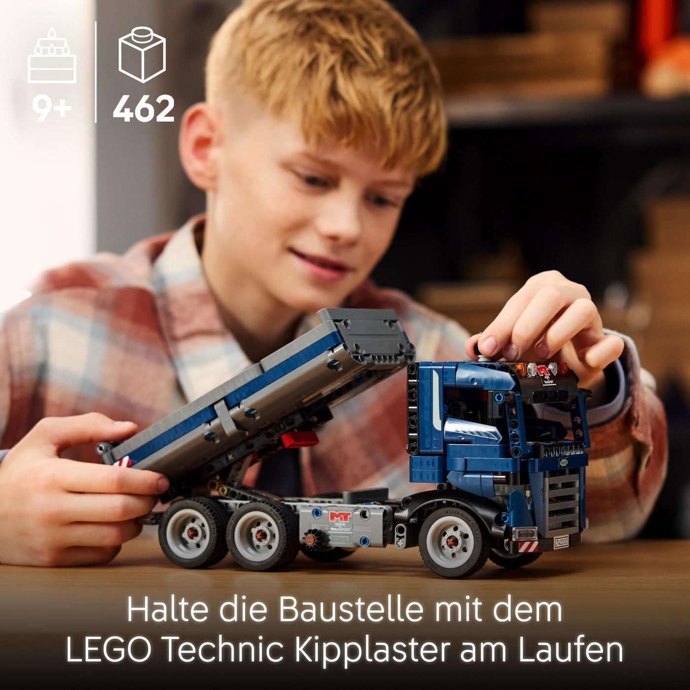 LEGO Technic Kipplaster Spielzeug mit Lenkung und beweglicher Kippmulde - blaues Baufahrzeug - Geschenkidee zum Geburtstag oder für die Feiertage - Bauset für Jungen und Mädchen ab 9 Jahren 42203