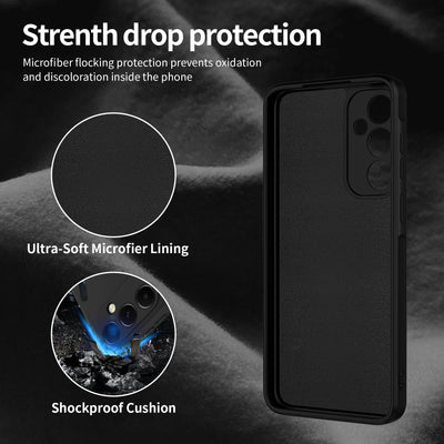 Qasyfanc Handyhülle für Samsung Galaxy A55 5G Hülle mit 2 Stück Schutzfolie, Soft TPU Silikon Case Ultra Dünn Microfiber Kameraschutz Anti-Kratzer Hülle für Samsung Galaxy A55 (Schwarz)