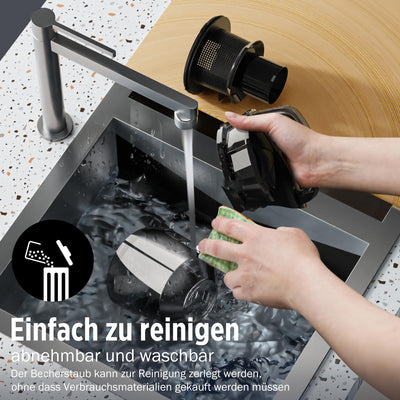 Tisoutec Beutelloser Staubsauger ohne Beutel,900W Staubsauger|70dB|Bodenstaubsauger|HEPA Filter Bodendüse für Parkett,Teppich,Fliesen,leistungsstarker Staubsauger mit 5m Kabel=13m Aktionsradius 2,2L