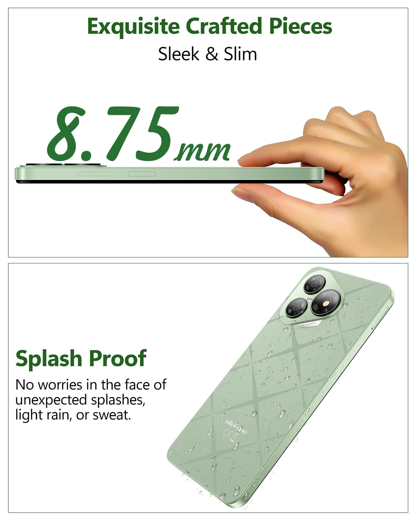 Ulefone Note 19 Handy Ohne Vertrag, 6GB + 32GB /512GB TF Handy Günstig, 6.56 Zoll HD+ Display Android 14 Smartphone, 5000mAh Batterie 8MP Kamera Simlockfreie Handys, 4G Dual SIM/Face ID/GPS-Schwarz