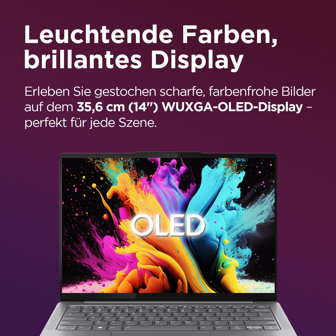 Lenovo Yoga Slim 7i AI Laptop | 14" WUXGA OLED Display | Intel Core Ultra 7 | 16GB RAM | 512GB SSD | Intel Arc Grafik | Windows 11 | QWERTZ | Luna Grau | 3 Monate Premium Care