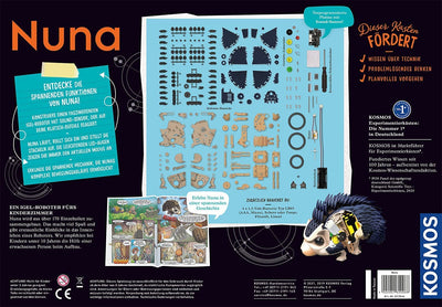 Kosmos 620066 Nuna - Dein Igel-Roboter, Roboter-Bausatz, Rückwärtsrollen durch klatschen, laufen, Stacheln aufstellen, Spielzeug für Kinder, Bionik-Modell, Experimentierkasten ab 8-12 Jahre, Mittel