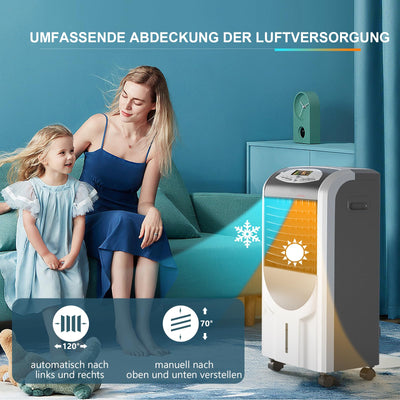 SOARS Klimaanlage mobil 5 in 1, Kühlung, Heizung, Luftreiniger, Luftbefeuchter & Ventilator, Klimagerät mit 3 Geschwindigkeiten, 8H Timer, LED Anzeige, Heizlüfter inkl. Fernbedienung & 7L Wassertank