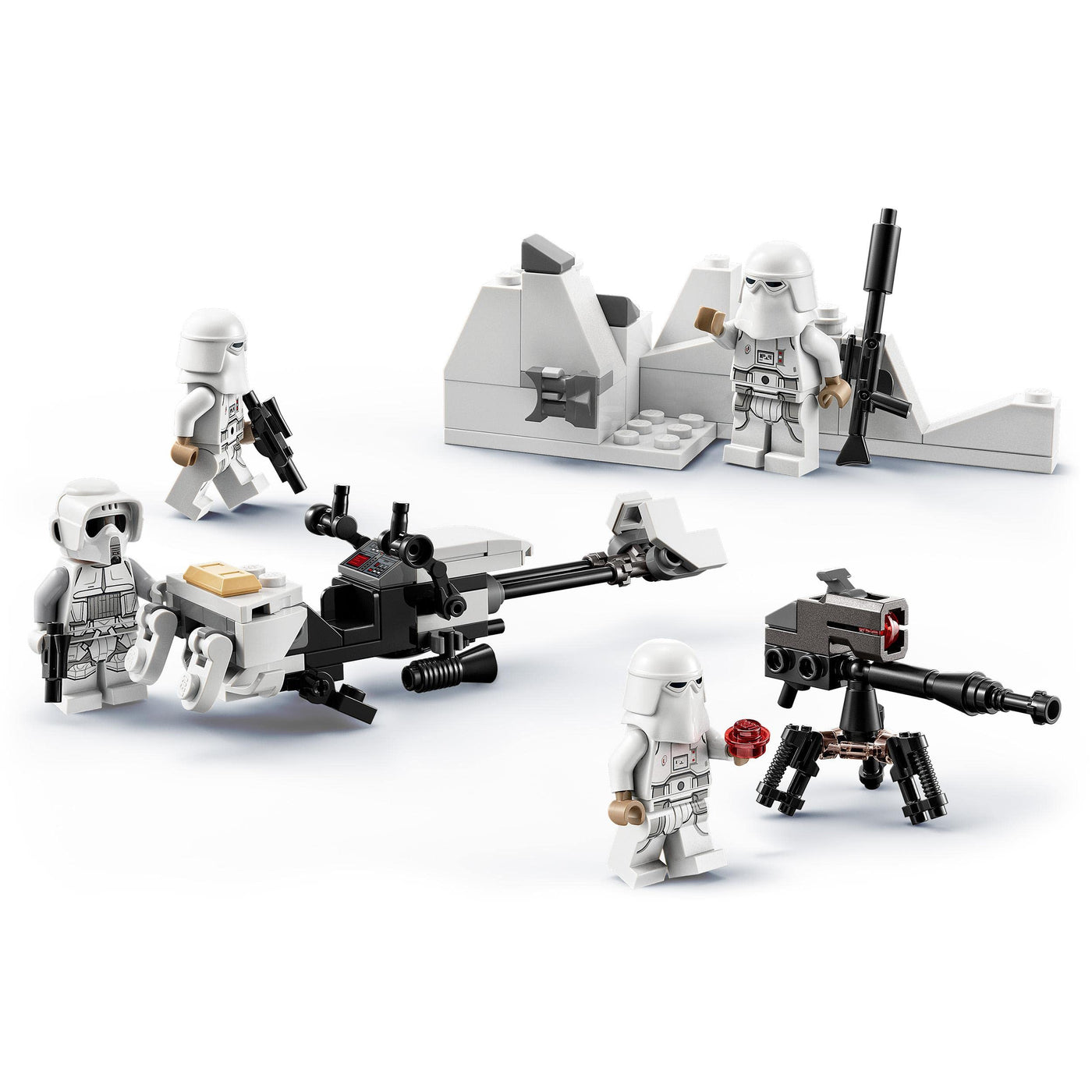 LEGO 75320 Star Wars Snowtrooper Battle Pack, Sammelbares Spielzeug zum Bauen für Kinder, Jungen und Mädchen ab 6 Jahren, mit 4 Figuren, Waffen und Düsenschlitten, Geschenk für Fans
