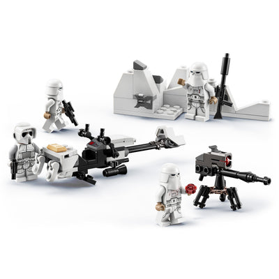 LEGO 75320 Star Wars Snowtrooper Battle Pack, Sammelbares Spielzeug zum Bauen für Kinder, Jungen und Mädchen ab 6 Jahren, mit 4 Figuren, Waffen und Düsenschlitten, Geschenk für Fans