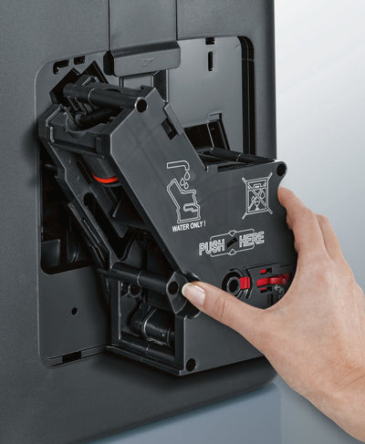 Siemens EQ.6 plus s100 TE651209RW Kaffevollautomat, Menüsprache nicht auf Deutsch, Polycarbonate, 1.7 liters, Schwarz, Titan